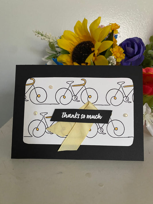 Bicycle Thanks So Much Yellow Card | 4 x 6 | Message Inside