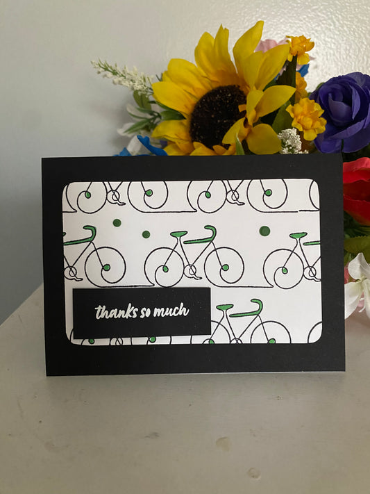 Bicycle Thanks So Much Green Card | 4 x 6 | Message Inside