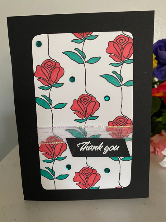 Rose Thanks So Much Colorful Card | 4 x 6 | Message Inside