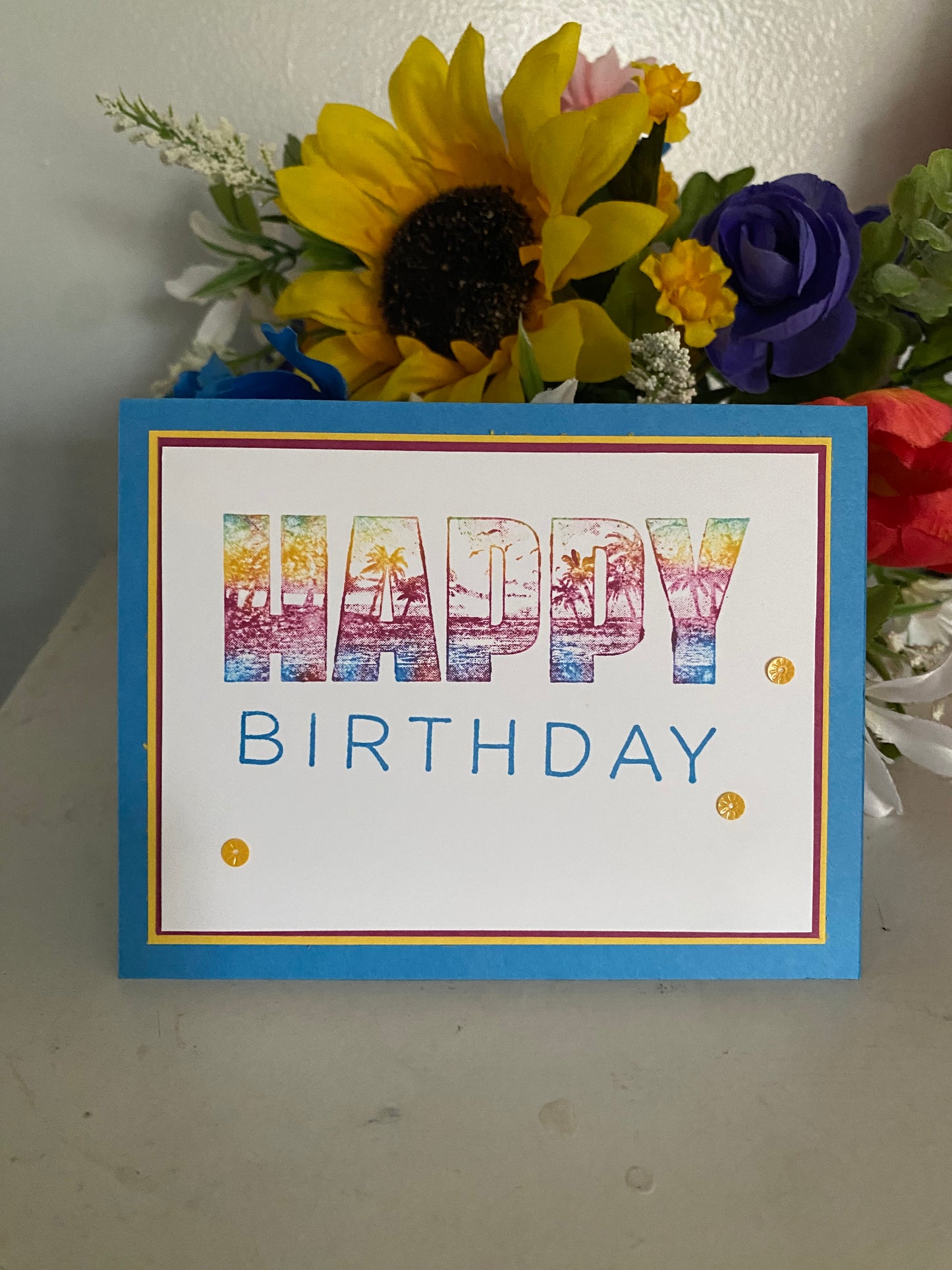 Happy Birthday Sunset Card | 4 x 6 | Blank Inside