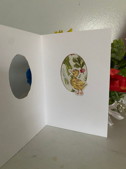 Hello Friend Yellow Card | 5.5 x 7 | Peek-a-boo Inside