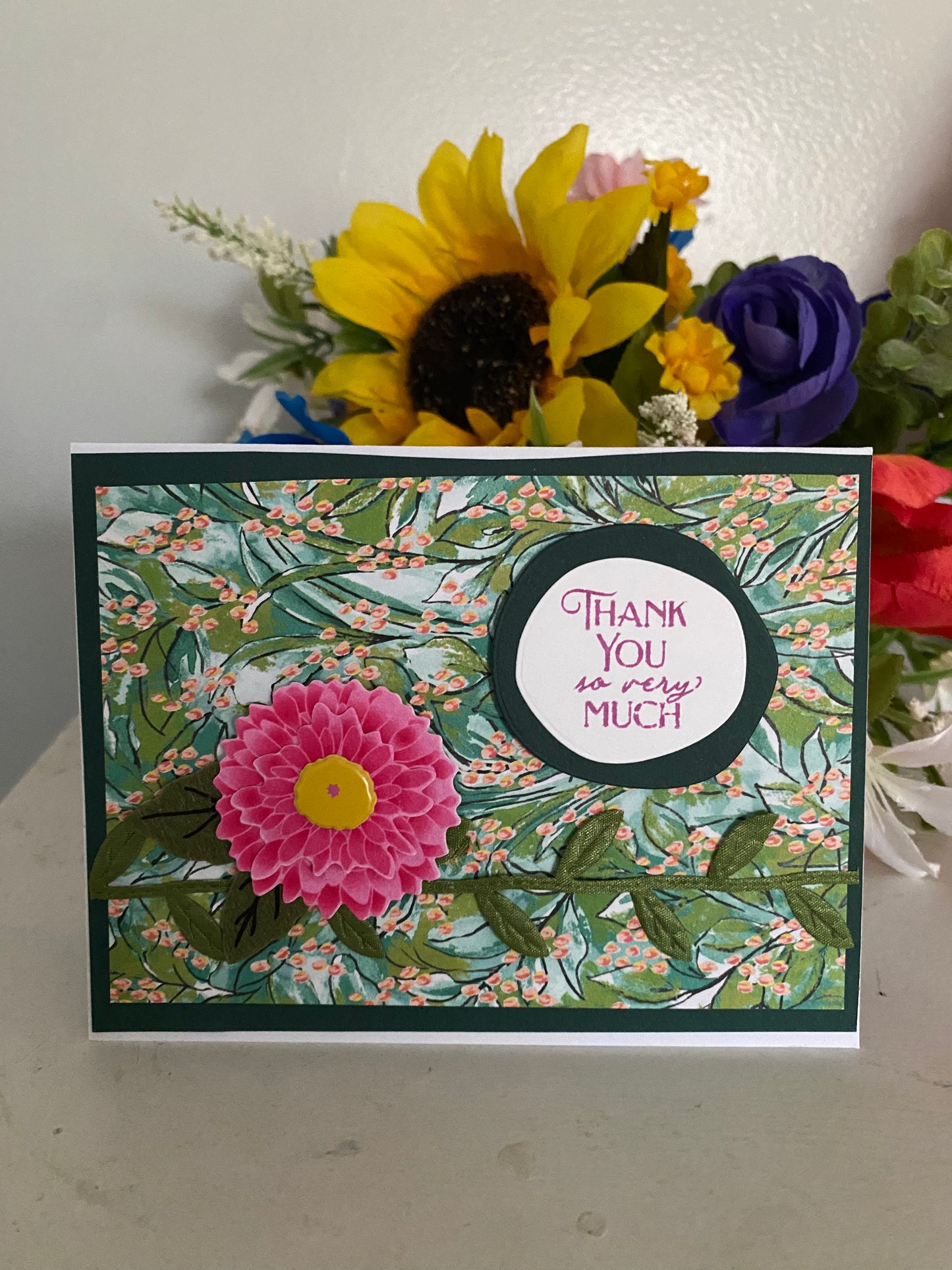 Thank You So Very Much Floral Card | 4 x 6 | Blank Inside